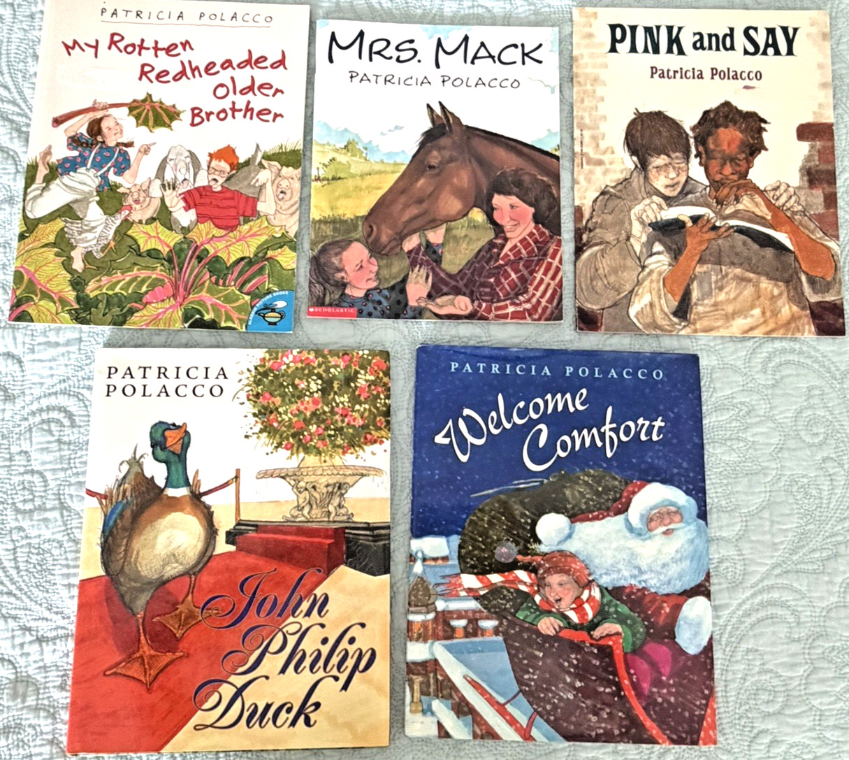 Patricia Polacco Lot of 5 Picture Books 2 Signed by Polacco 2 Hardback 3 PaperBk