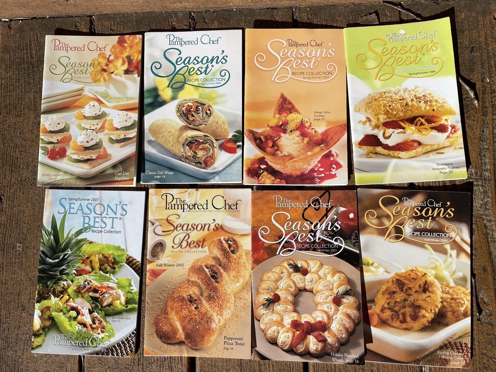 Lot Of 8 The Pampered Chef SEASON’S BEST Recipe Collection Cookbooks 2002-2007