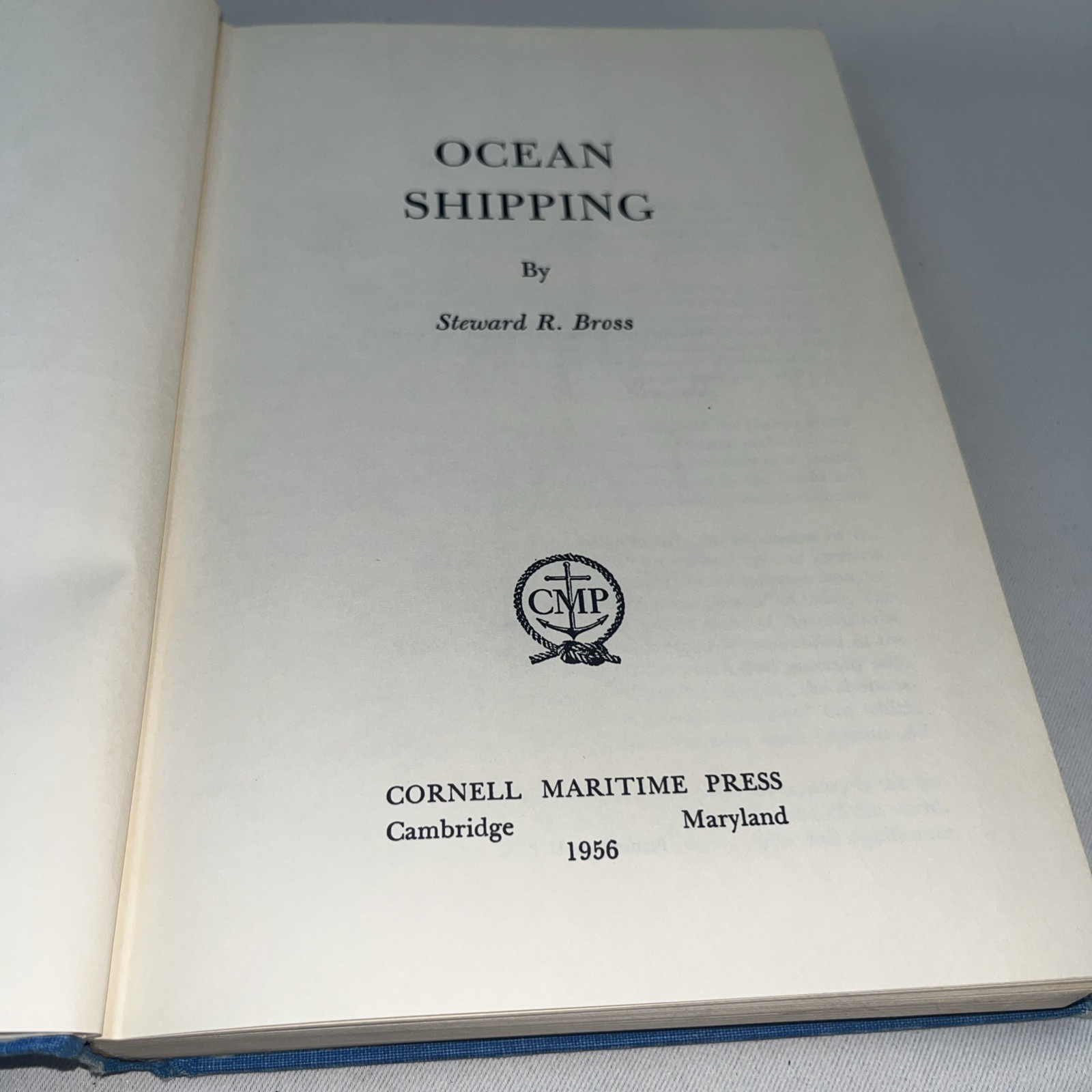 Ocean Shipping 1956 First Edition Hardcover Vtg Book Cornell Maritime Press ￼