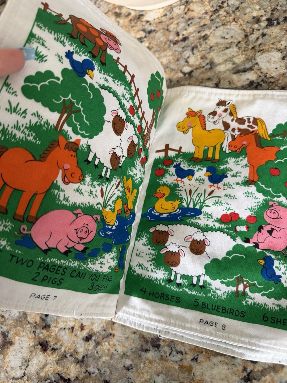Teacher’s Pets Fabric Learning Book 10.5×8″ Personalized Vintage 1980’s.