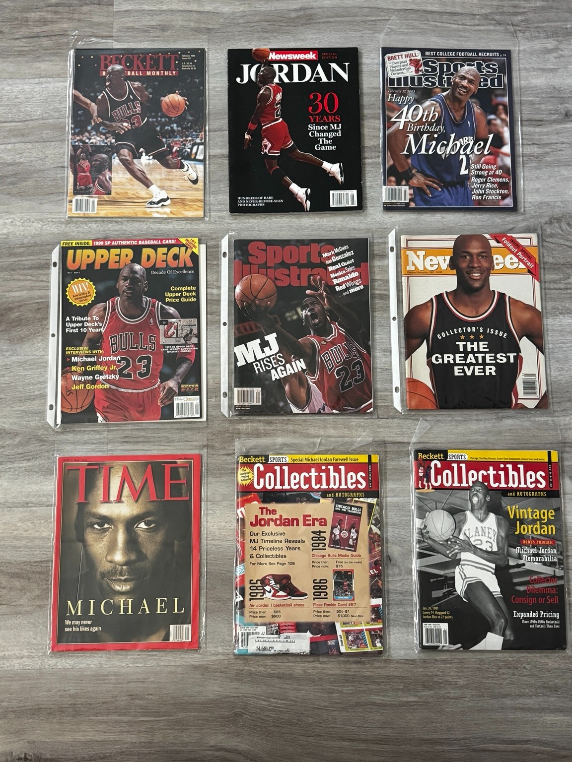 Michael Jordan Magazine Lot 9 TIME SI Newsweek Beckett Upper Deck Bulls Vintage