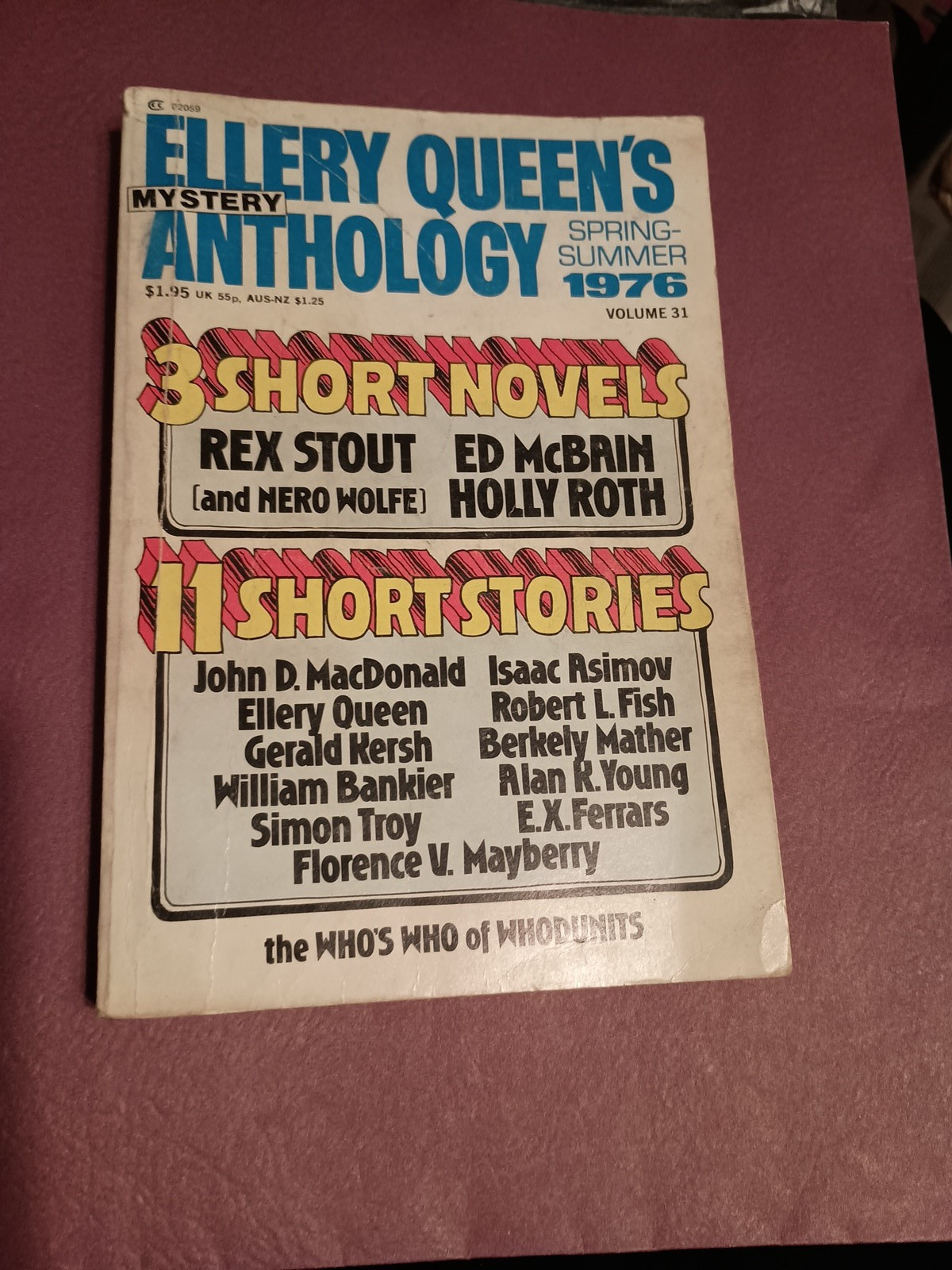 Ellery Queen’s Anthology 1976 Volume 30 – 3 Novels 11 Short Stories as describe