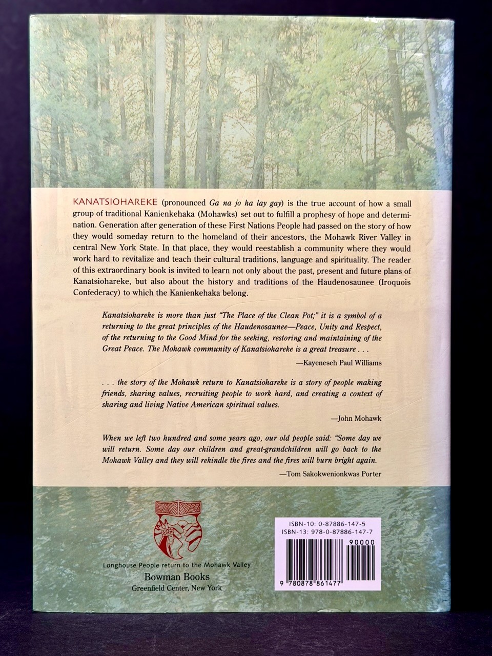 KANATSIOHAREKE – Tom Porter – Mohawk Indians – 2006/Hardcover – LIKE NEW