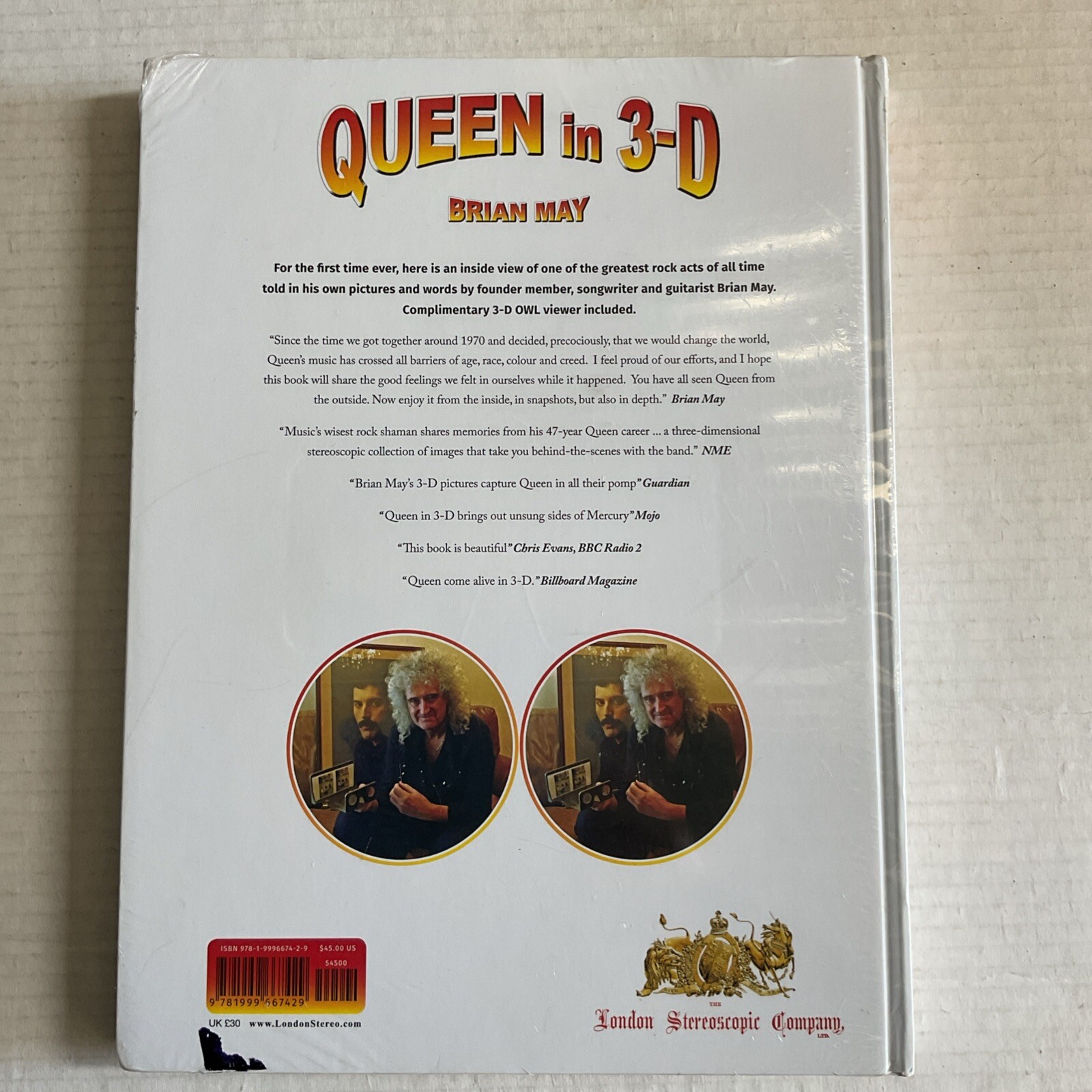 Queen in 3-D Hardcover Brian May SEALED 2nd Edition Imperfect Corner See Photo