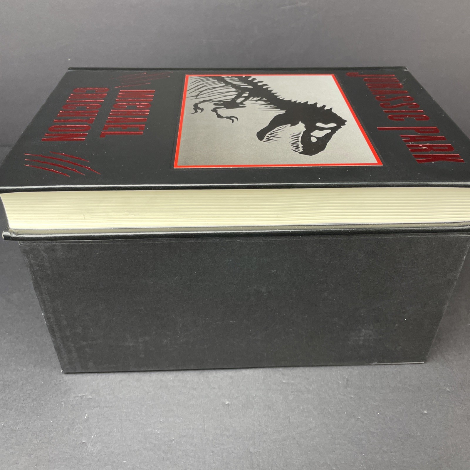 Jurassic Park Michael Crichton Hardcover Proprietary Edition Black Red TRex 2017