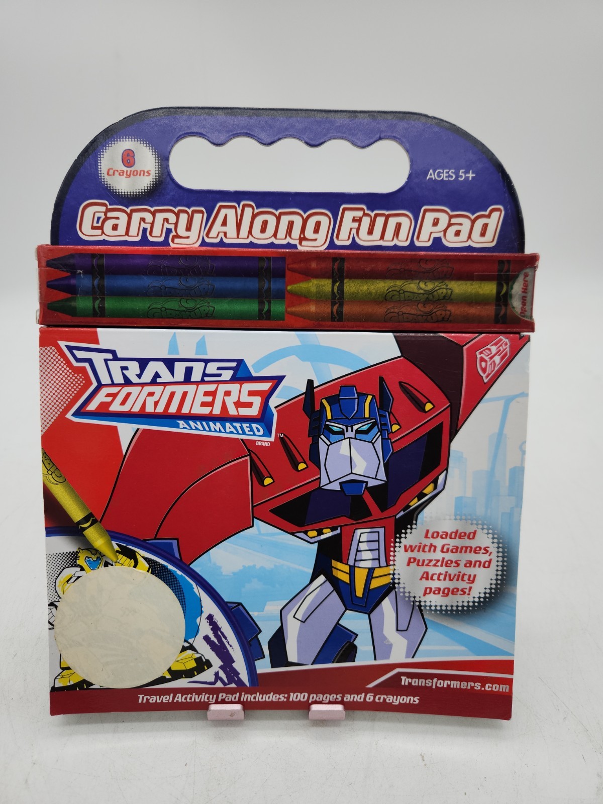 Transformers Animated Carry Along Fun Pad Color Book 2009 Hasbro