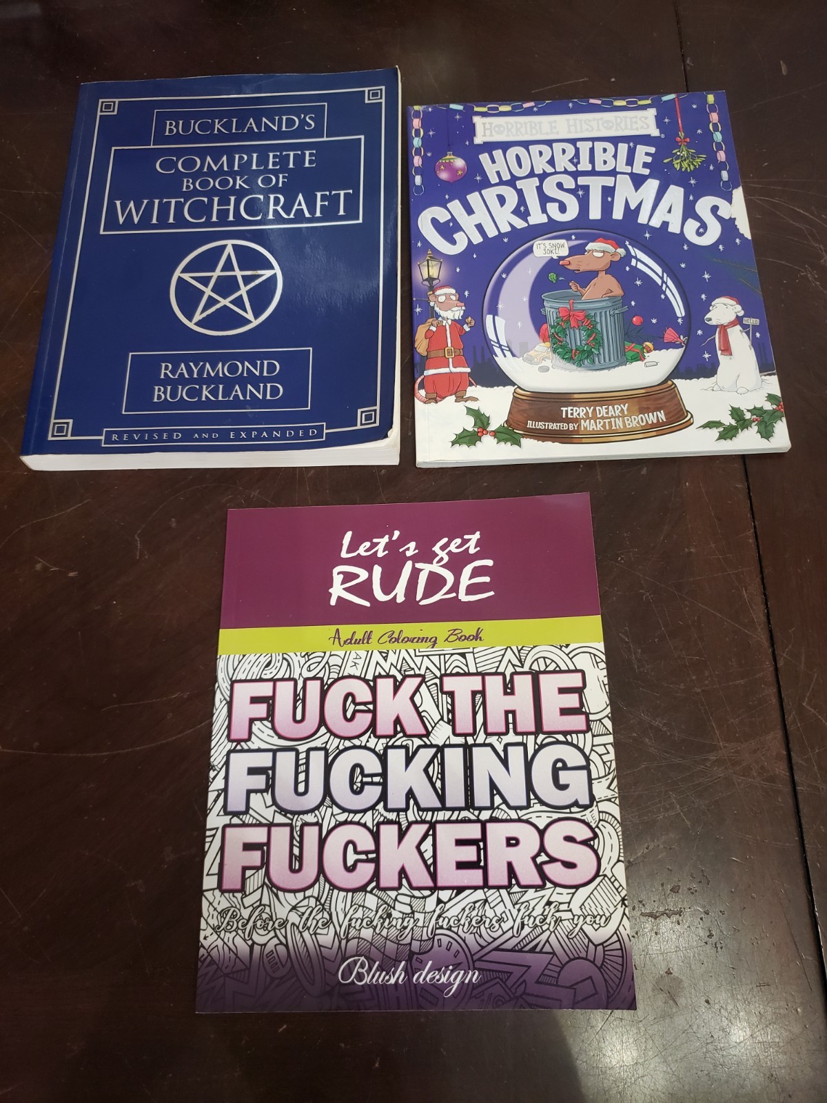 Lot Of 3 Books Buckland’s Complete Book of Witchcraft Horrible Christmas Rare UK