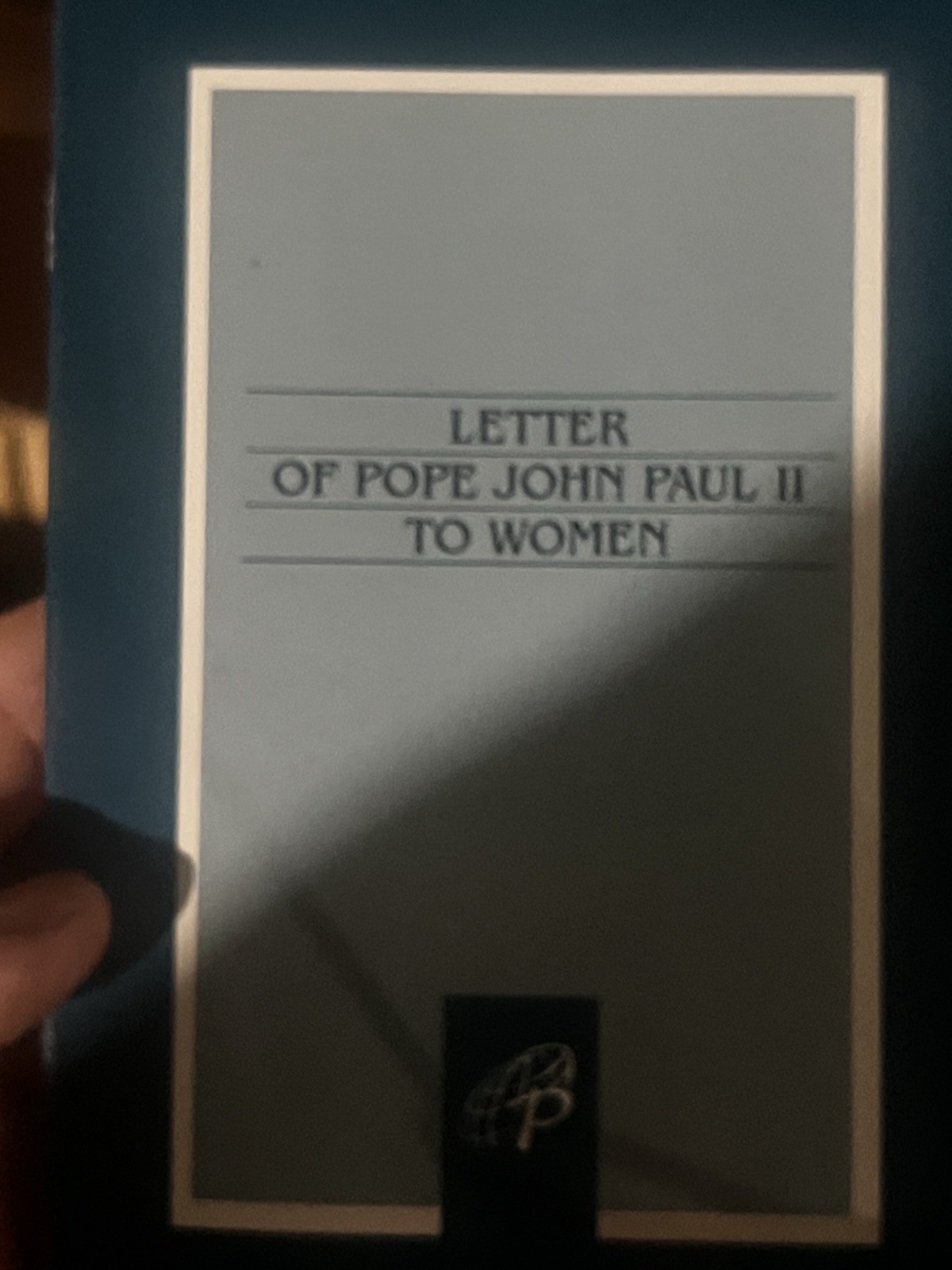 Letter of Pope John Paul II to Women Booklet 1998 Pauline Books Media Encyclical