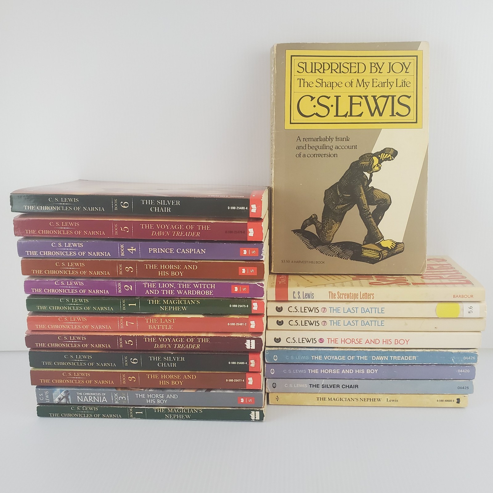 Lot 21 C S Lewis Books Chronicles of Narnia, Surprised By Joy, Screwtape Letters