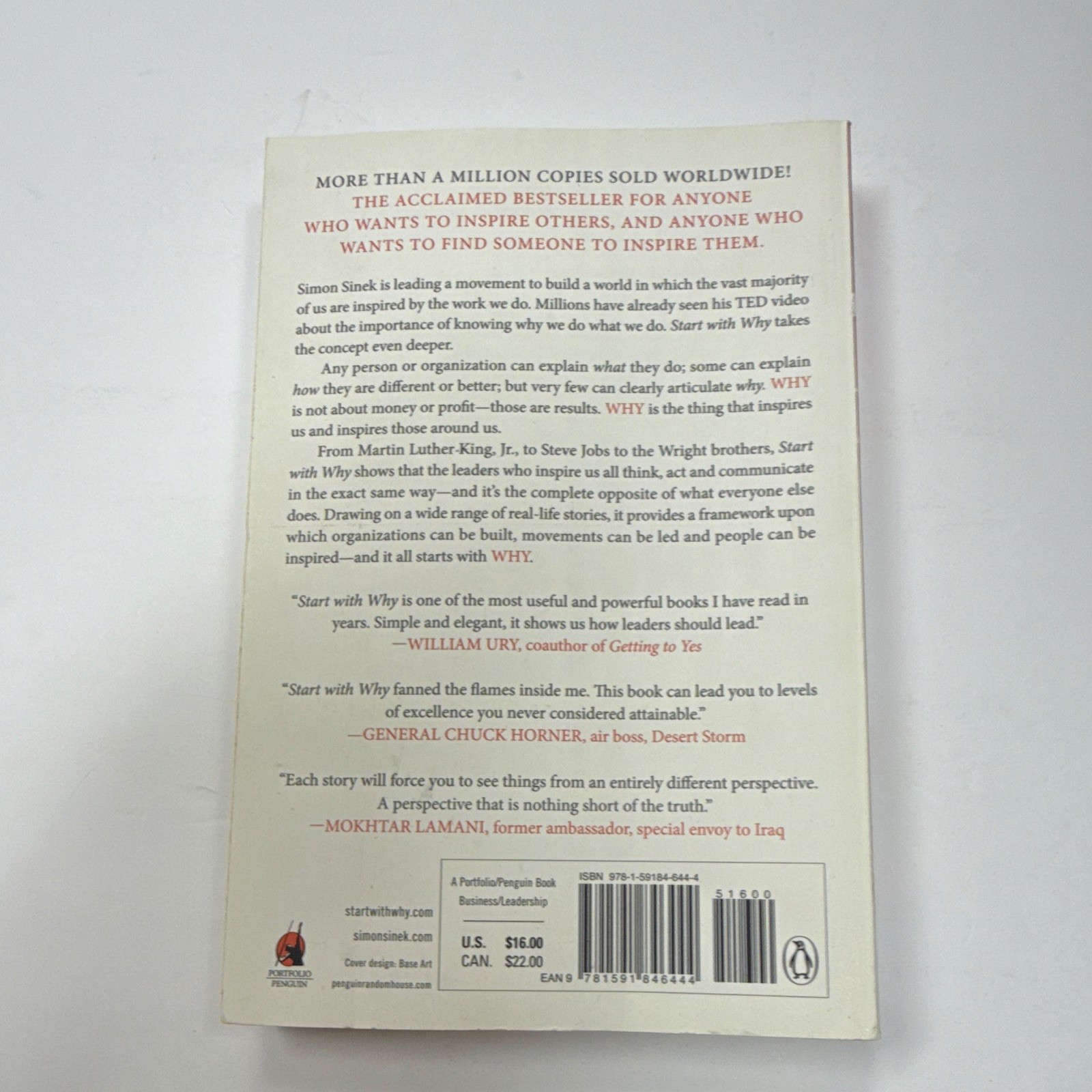 Simon Sinek Start with Why: How Great Leaders Inspire Everyone PB 2011