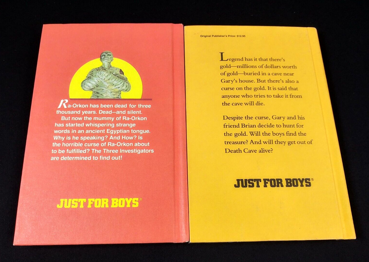 Vintage 80s Just For Boys Book Lot of 2 Weekly Reader Mystery Hardcover YA