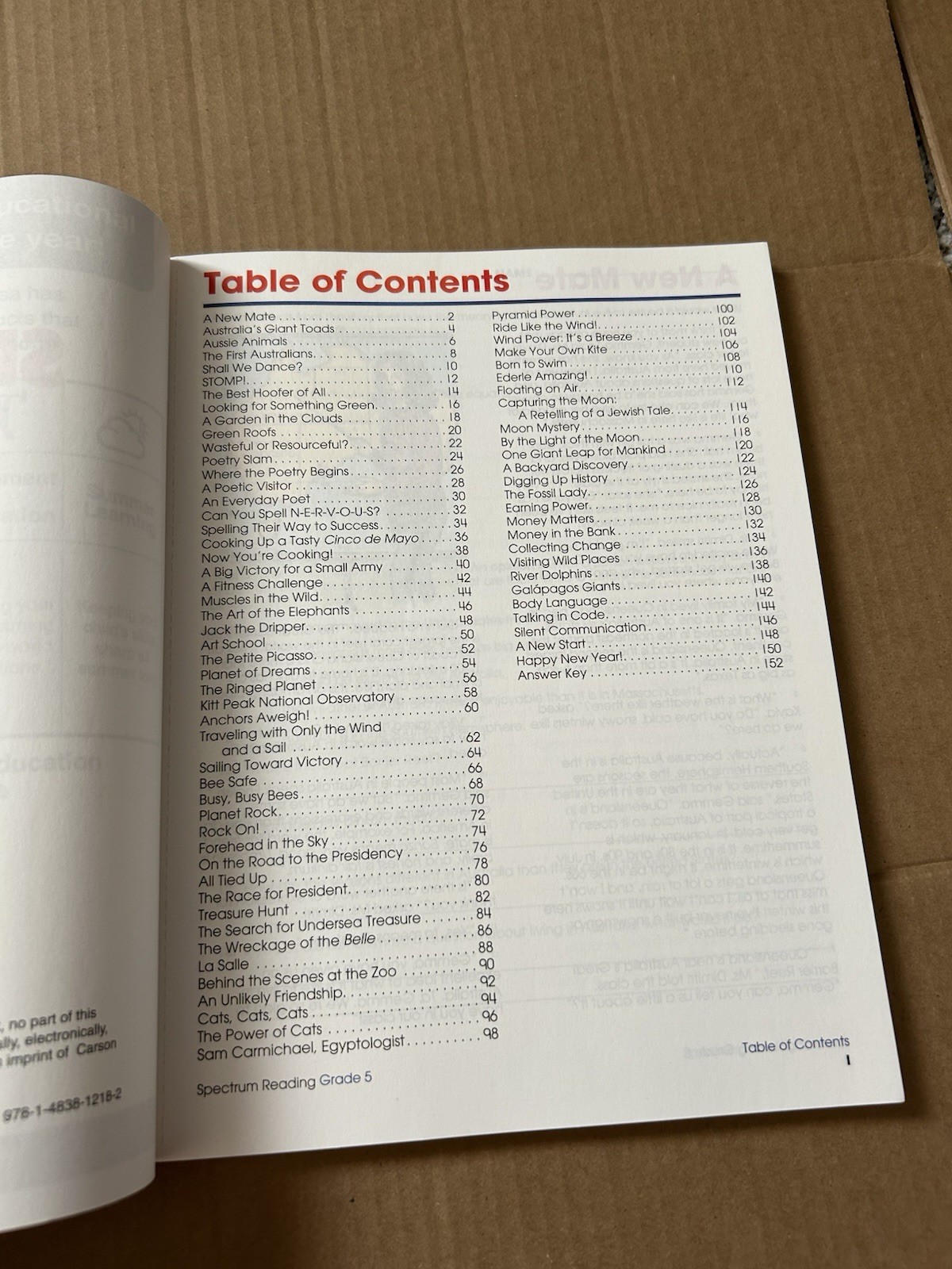 Spectrum Reading Workbook, Grade 5