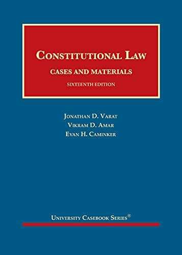 Constitutional Law, Cases – Hardcover, by Varat Jonathan; Amar – Acceptable n