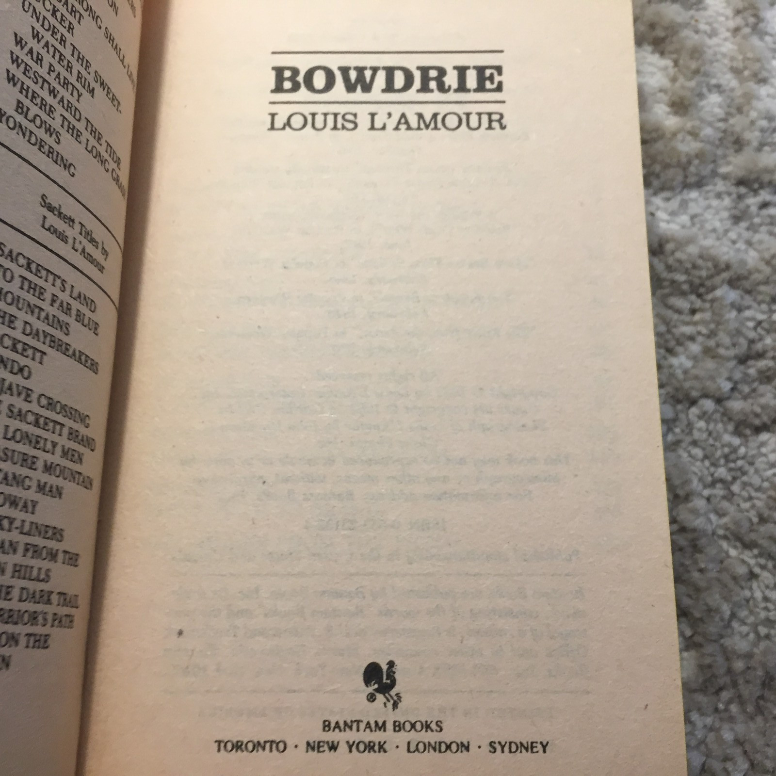Bowdrie Run Louis L’Amour 1983 Bantam Texas Rangers Frontier Justice Paperback