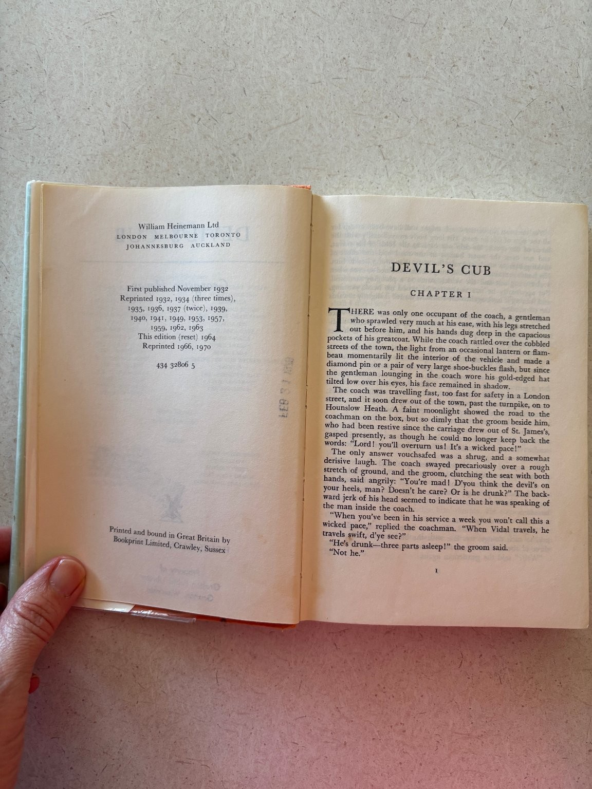 Devil’s Cub Georgette Heyer 1970 Reset Edition Historical Romance Heinemann