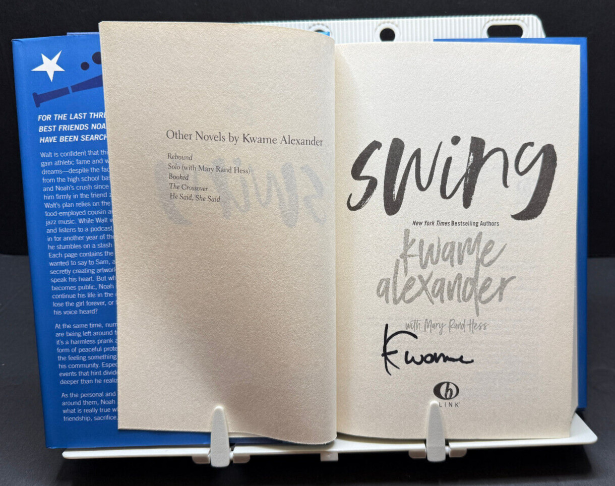 Swing by Kwame Alexander SIGNED 1st Edition HCDJ 2018 with Mary Rand Hess