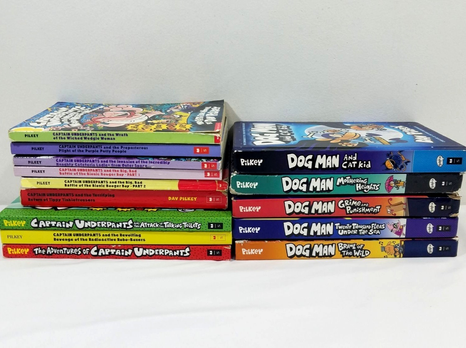 Captain Underpants & Dog Man Book Lot By Dav Pilkey 14 Books Mixed Titles