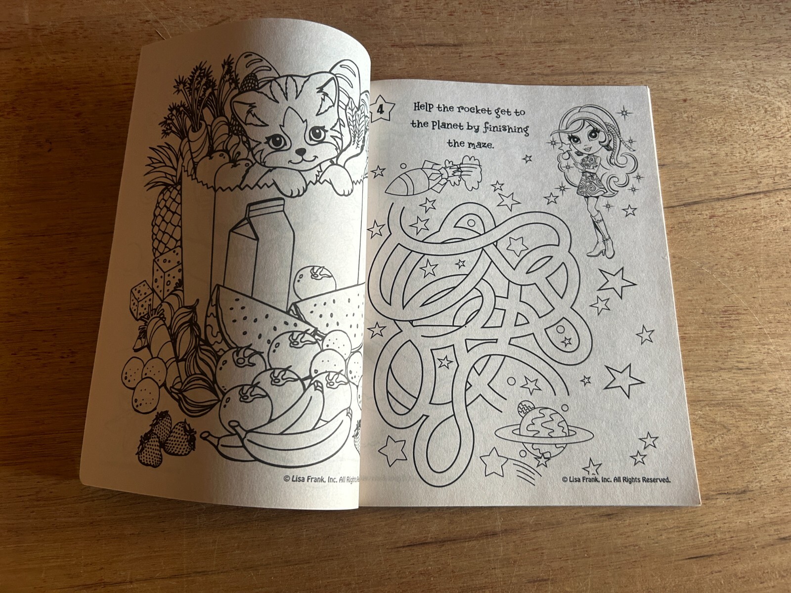 Lisa Frank Coloring Activity Book Rainbow Rockers Giant Unused 2015