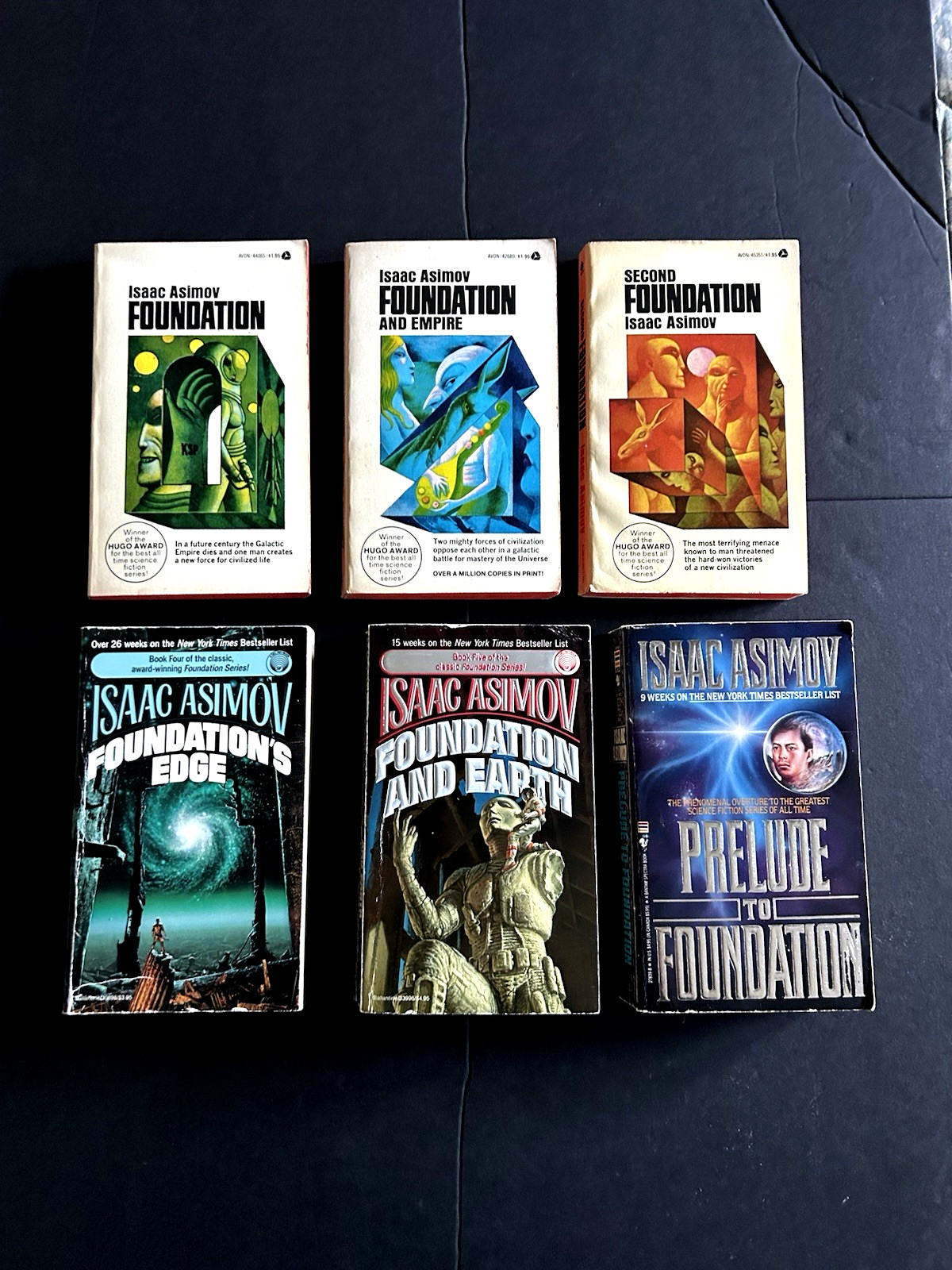 Isaac Asimov – FOUNDATION Series-Paperback Books 1-6 Avon & Del Rey