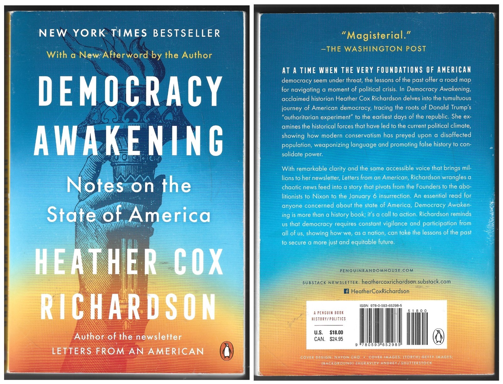 Democracy Awakening: Notes on the State of America Heather Cox Richardson TP VG+