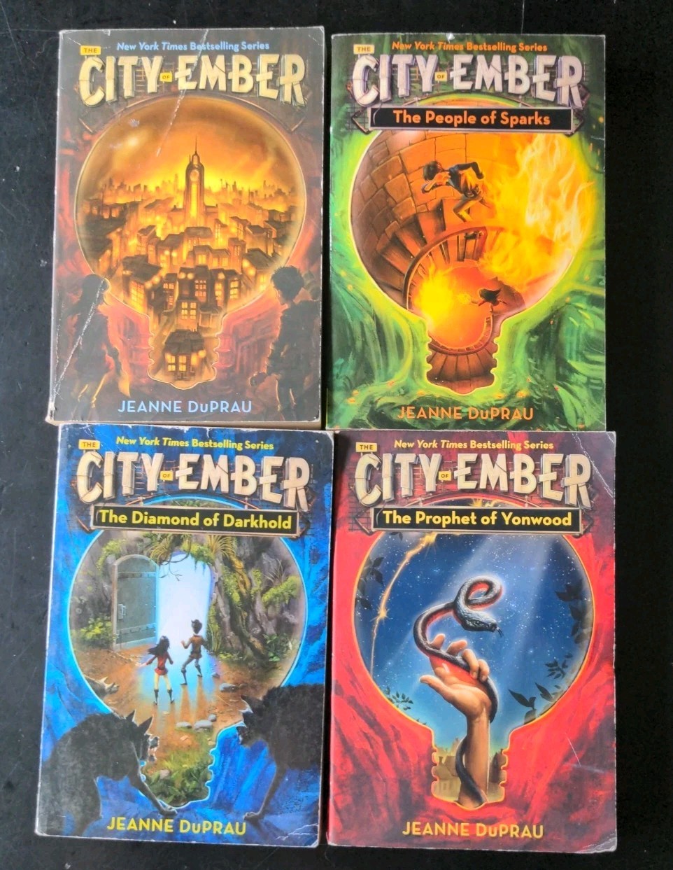 City of Ember Complete Book Set- Ember_Sparks_Diamond_Prophet- PB Jeanne DuPrau