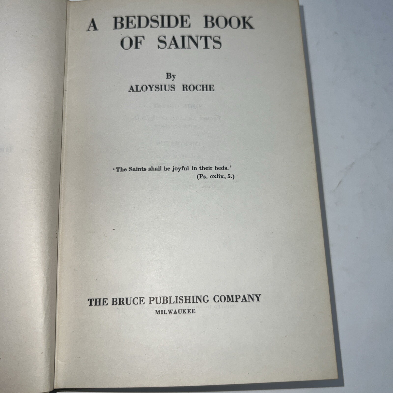 A Bedside Book of Saints 1934 Edition
