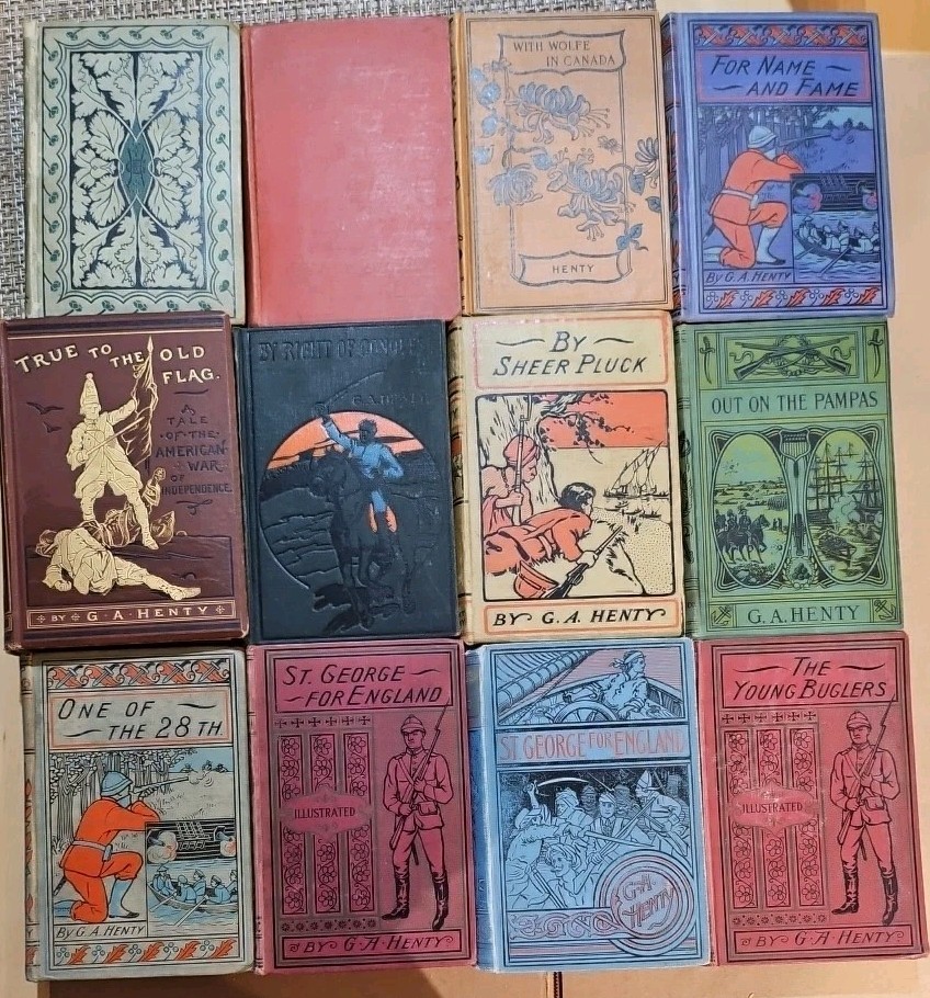 G. A. Henty Hardcover 12 Book Lot Historical Adventure Stories Rare Old Original