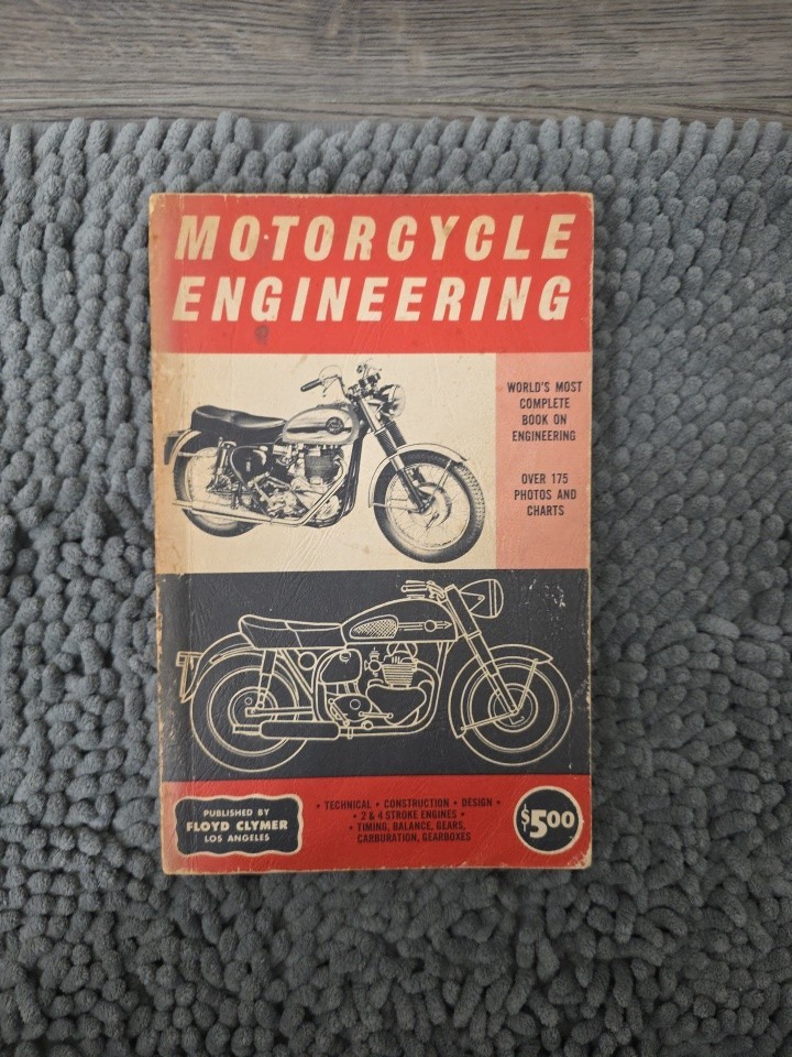 Motorcycle Engineering – P. E. Irving – Clymer Publications – Good 1962 HC