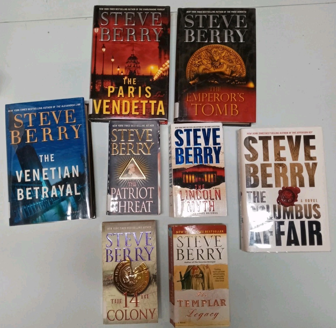 Steve Berry Lot Of 8 Mystery Thriller Lot HC & PB Mixed