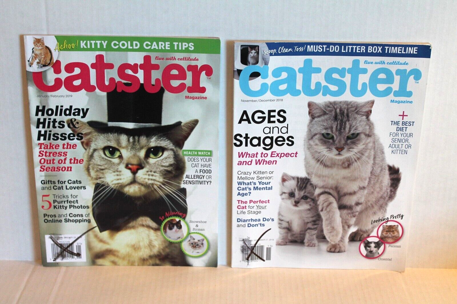 LOT of 2 Books – Catster Cat Magazines Nov/Dec 2018 & Jan/Feb 2019