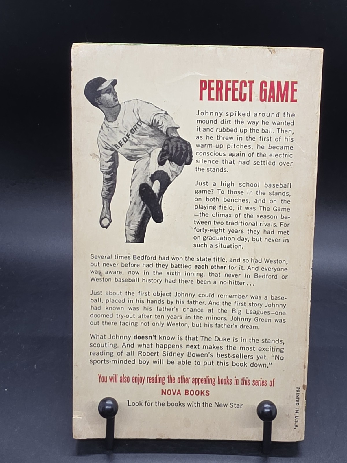 Perfect Game Nova Books 1965 Robert Sidney Bowen Paperback Baseball