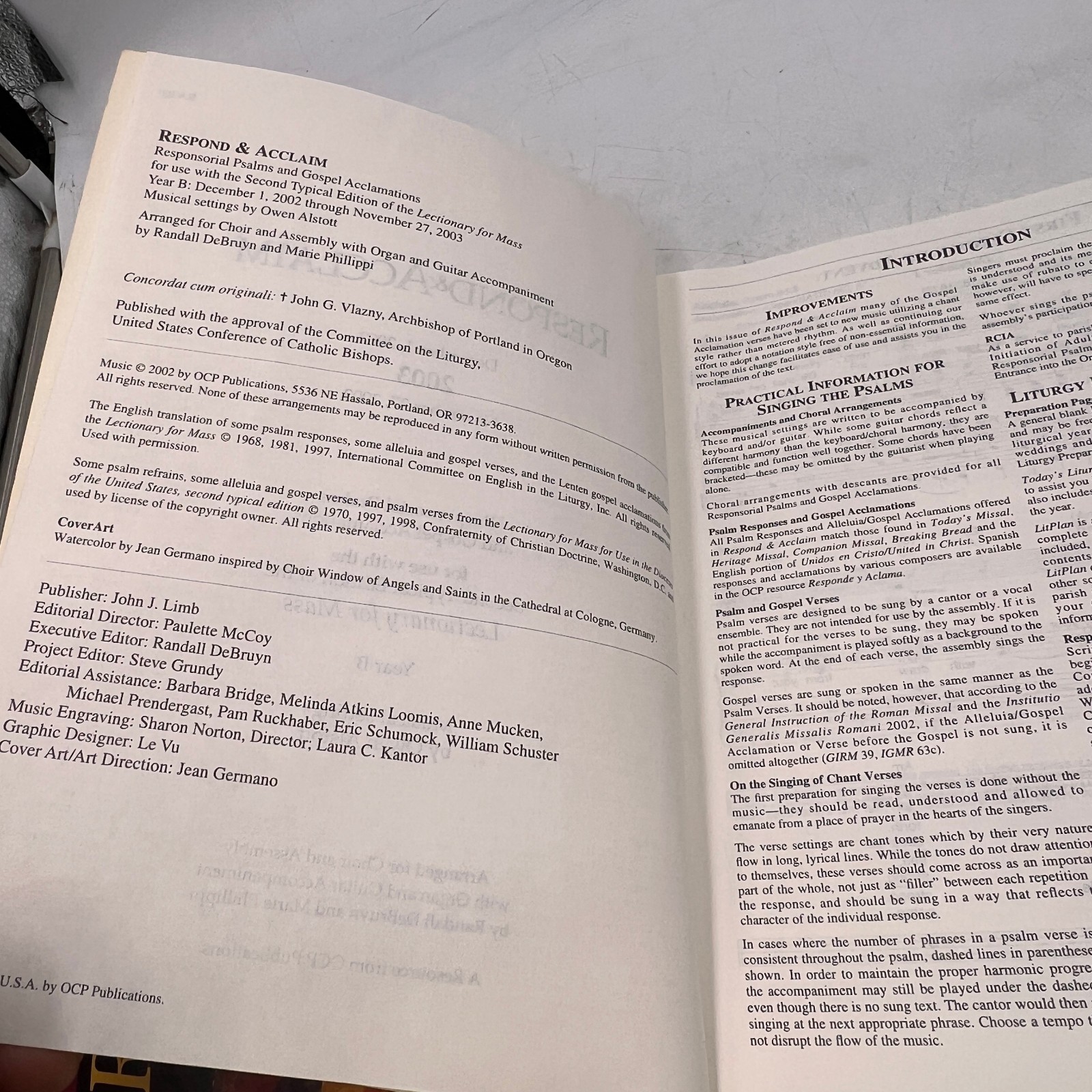 TWO VINTAGE OCP Respond & Acclaim 1996 2002 CATHOLIC LITURGY & HYMNS HYMNAL