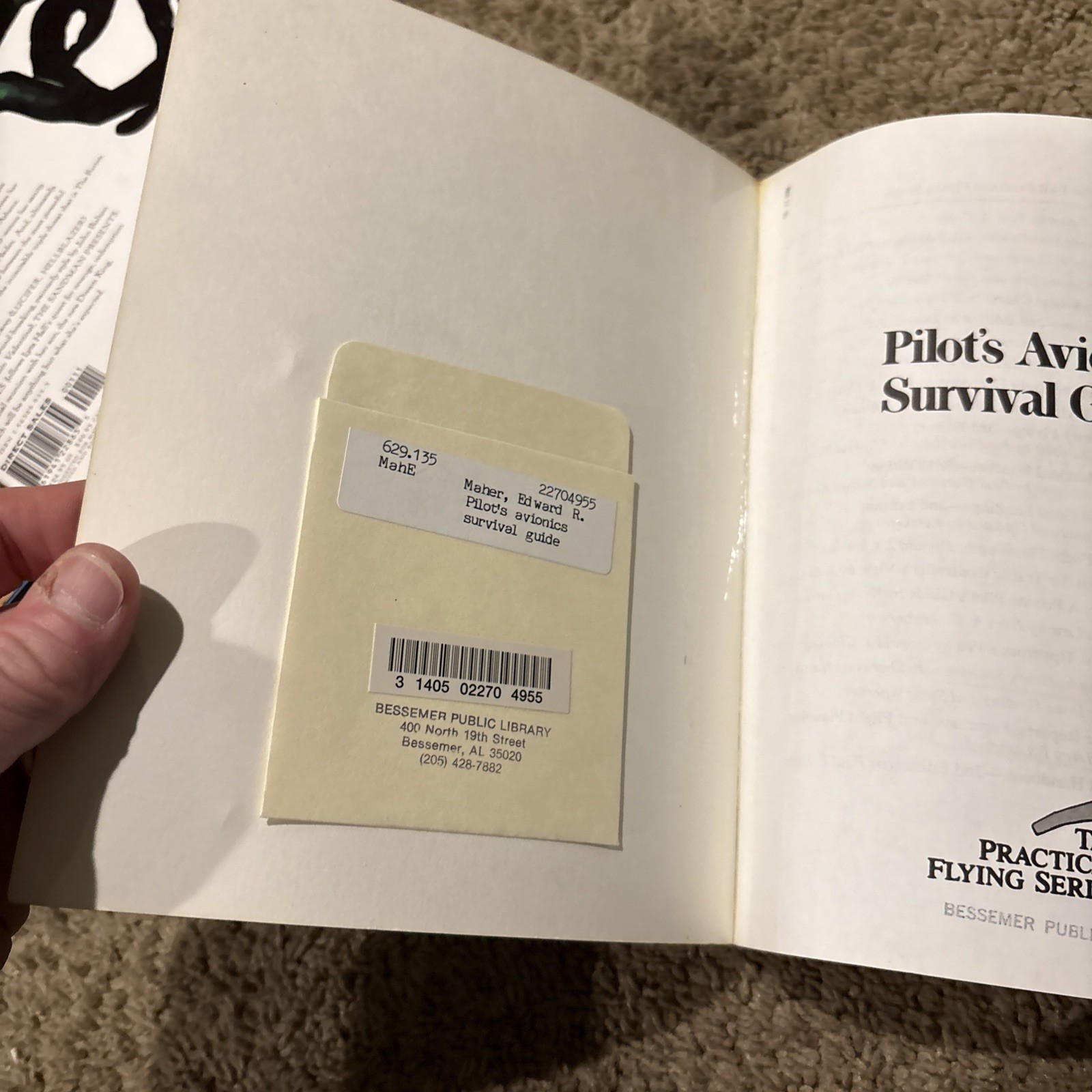 Pilot’s Avionics Survival Guide Paperback Edward R. Maher, Ex Lib Very Good Rare
