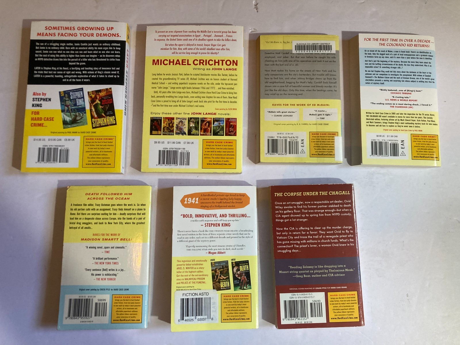 Lot HARD CASE CRIME Roger Zelazny STEPHEN KING Ed McBain MADISON BELL Lot of 7