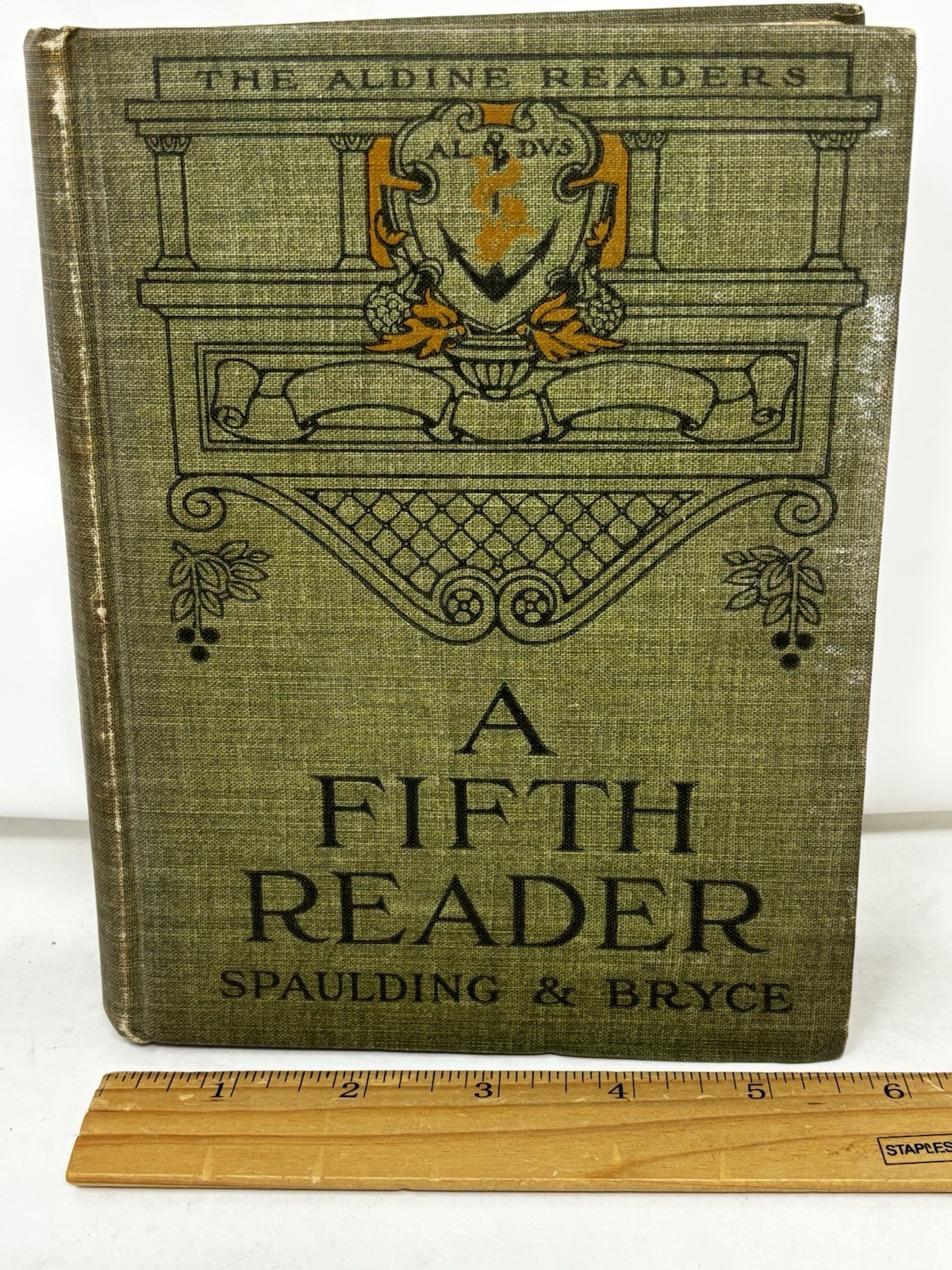 A FIfth Reader Spaulding & Bryce HC 1909 Antique 471 pgs 7 1/2″ x 5 1/2 in