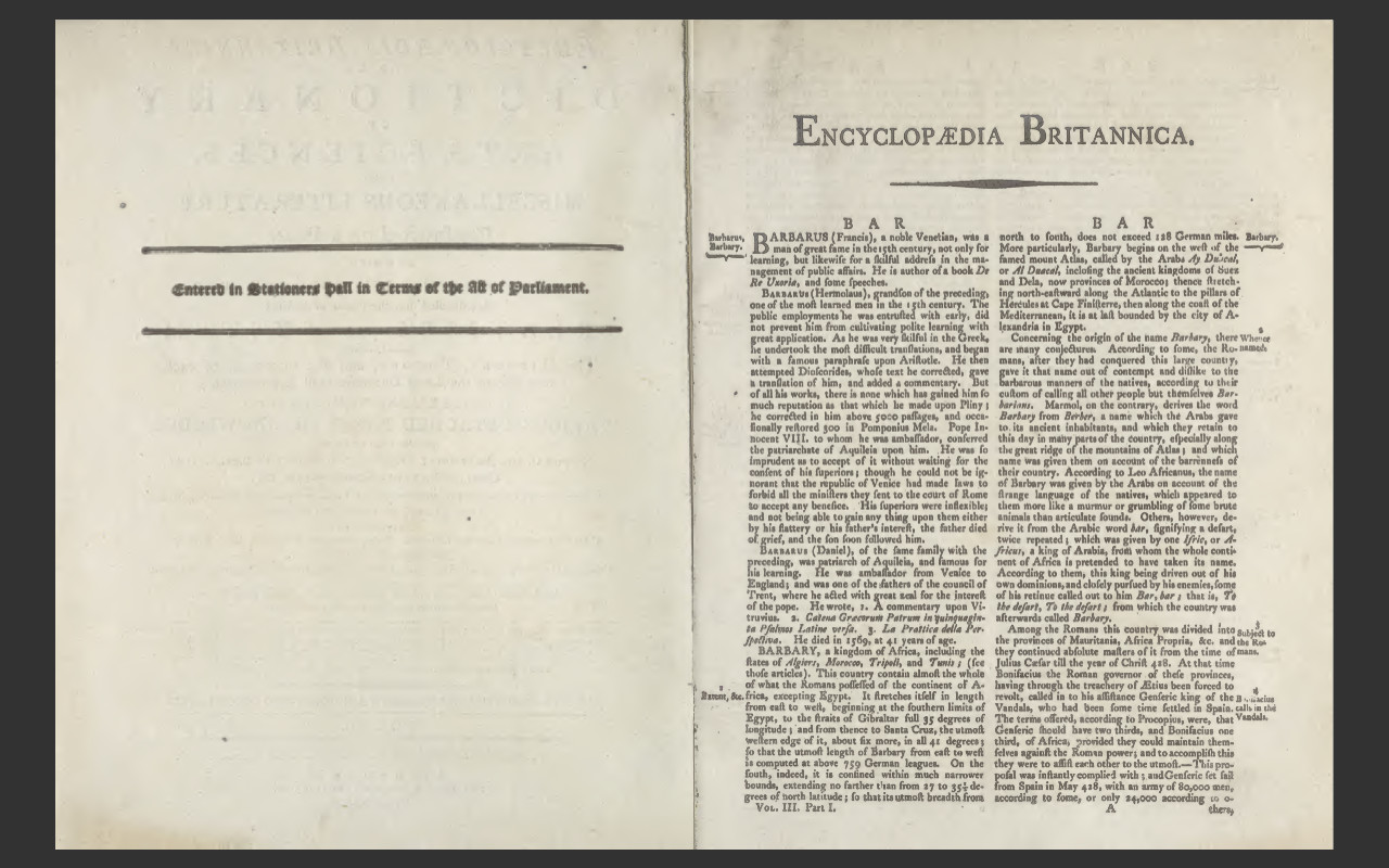 ENCYCLOPEDIA BRITANNICA, 1797 3rd Edition, all 18 Volumes, PDF E-book on DVD