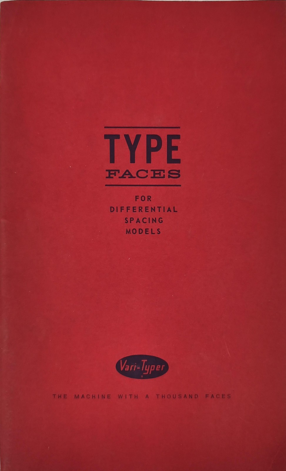 Vintage 1959 Type Faces For Differential Spacing Models Vari-Typer Chapbook Rare