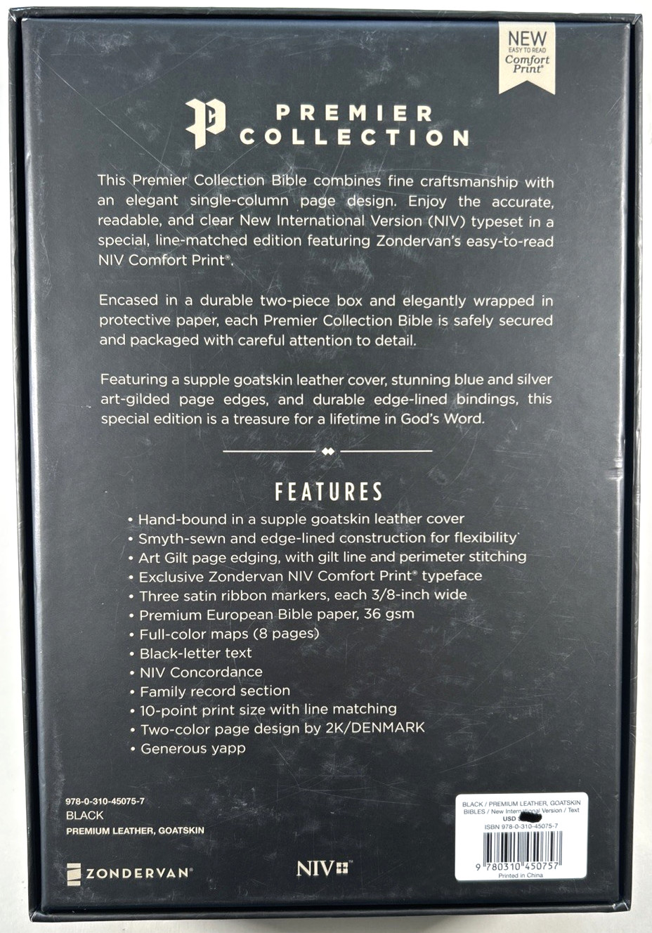 NIV Heritage Bible Premier Collection Black Goatskin Leather Out of Print LNOB