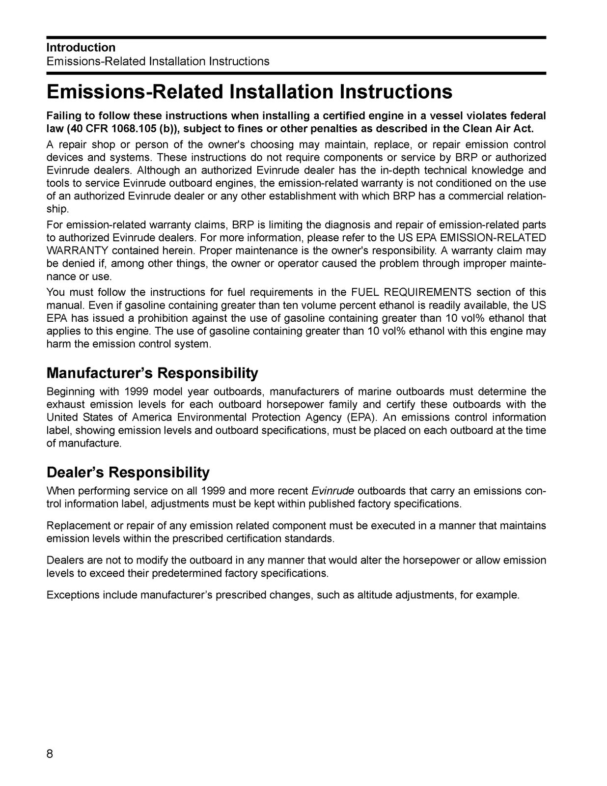 EVINRUDE E-TEC G2 150 175 200 225 250 300 HP Installation Manual , FOLDOUTS