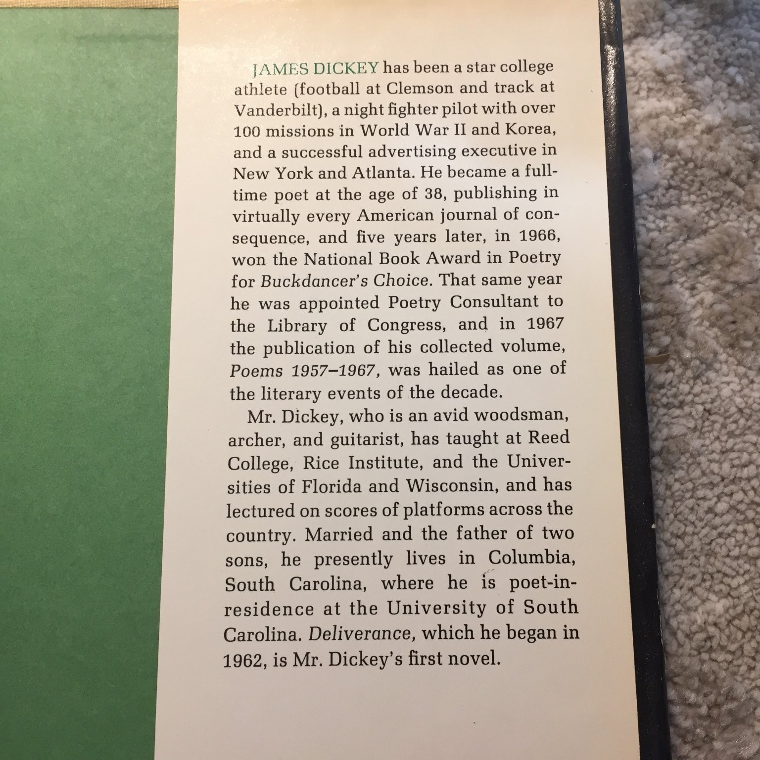 Deliverance James Dickey 1970 First Edition Houghton Mifflin Southern Gothic