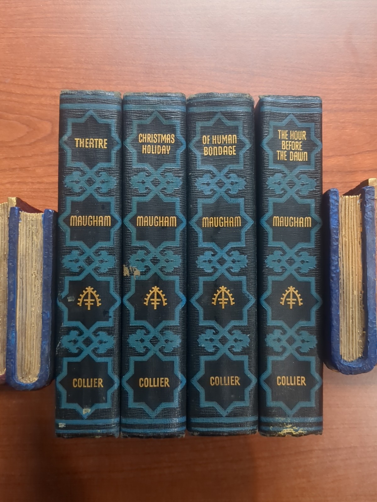 W. Somerset Maugham matching 4 Volumes Collier editions: Human Bondage, Theatre+