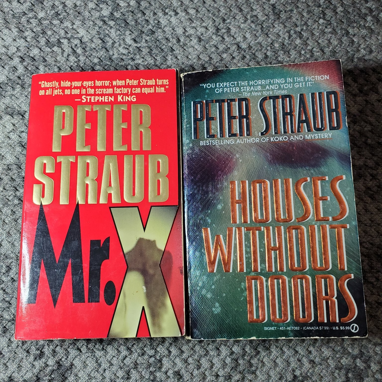 Mr. X & Houses Without Doors Peter Straub 2 Horror Paperback Book Lot
