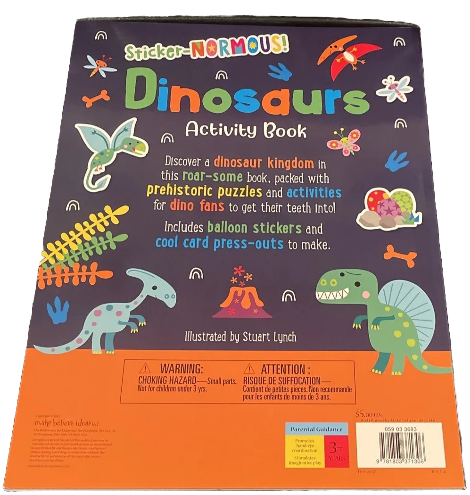 Sticker-NORMOUS! DINOSAURS Activity Book 250 Stickers! 11×14.5 in SOLD OUT! NEW