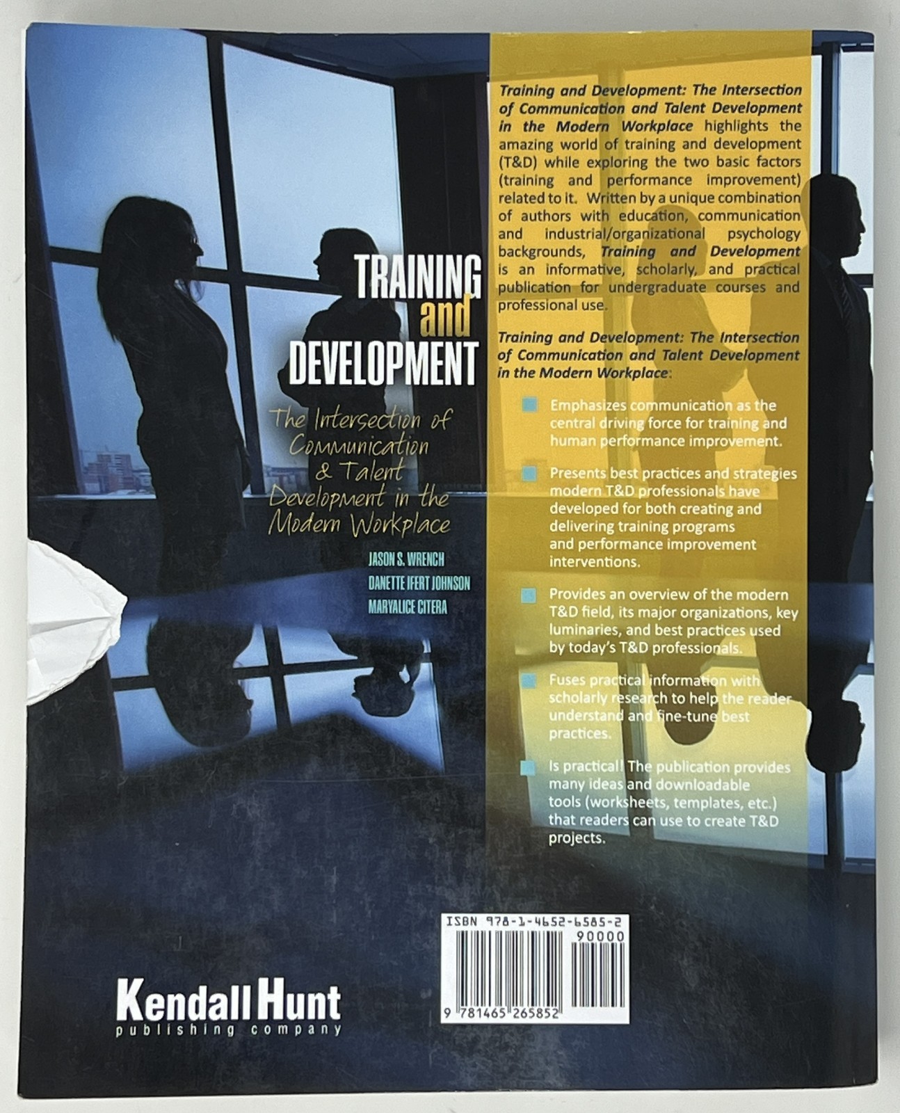 Training & Development by Wrench, Johnson & Citera – 2015 PB Pub. Kendall Hunt