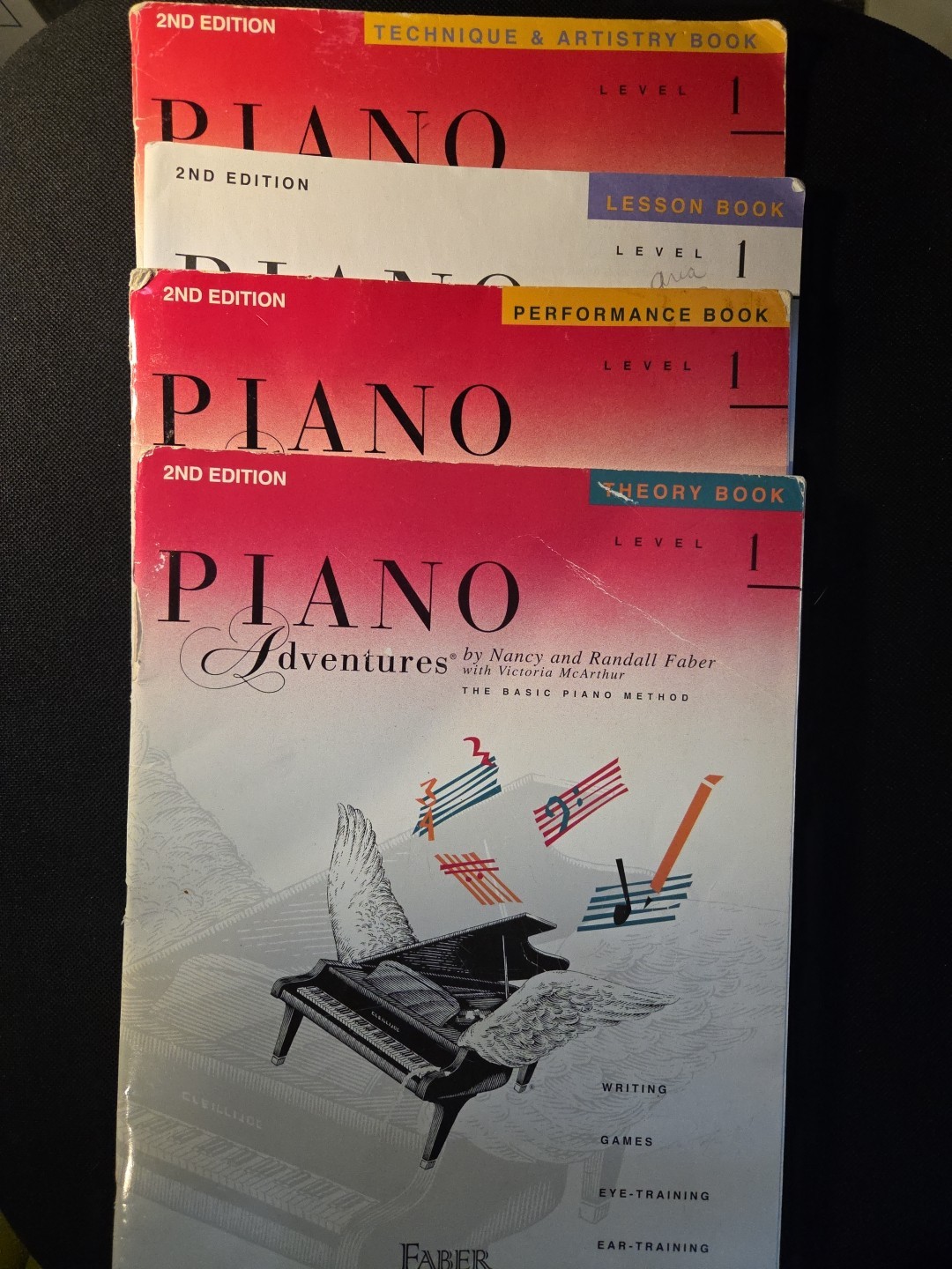4 Books – Piano Adventures – Lvl 1, 2nd E- Lesson, Theory, Technique & Artistry