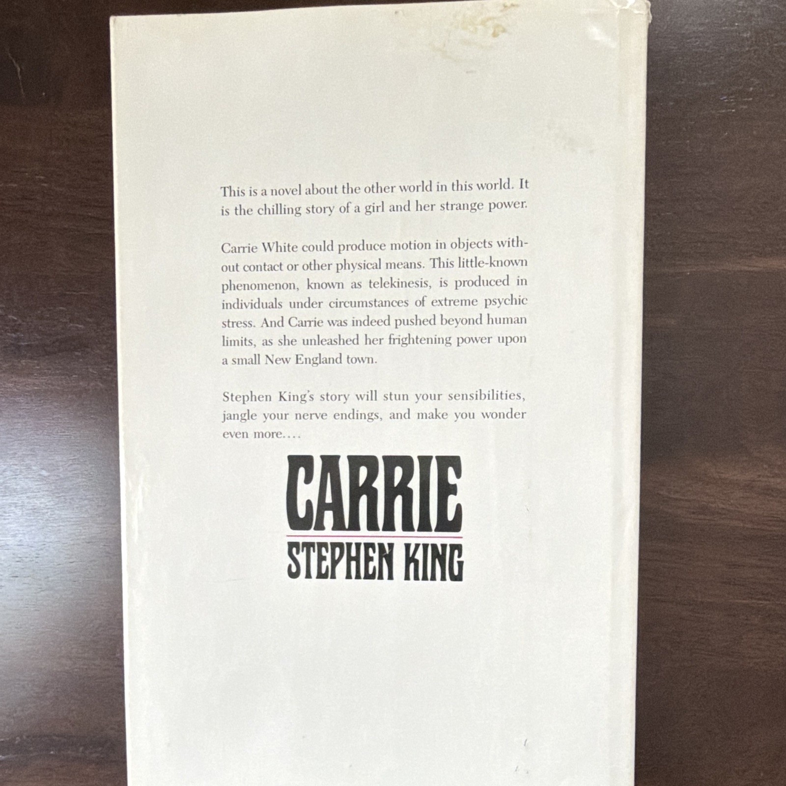 Stephen King Carrie Doubleday 1974 HC DJ Horror Fiction Novel