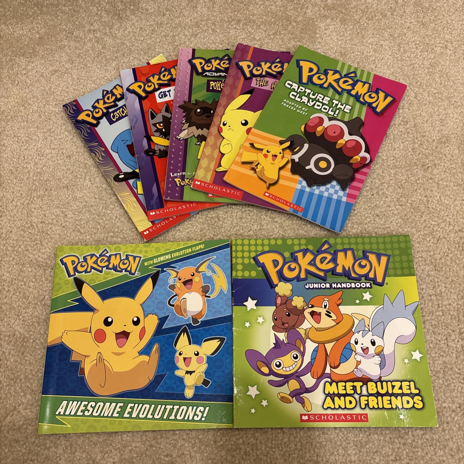 Pokemon Lot 7 Paperback Books Reader Junior Handbook Awesome Evolution