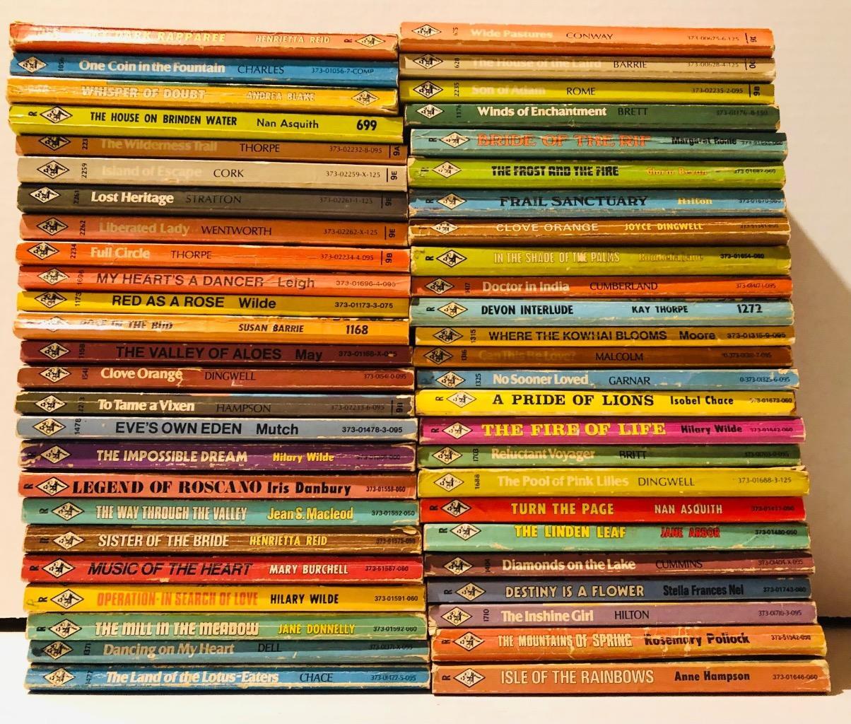 50 book lot Vintage Harlequin Romance 1970s-80s original cover price 50¢-$1.25