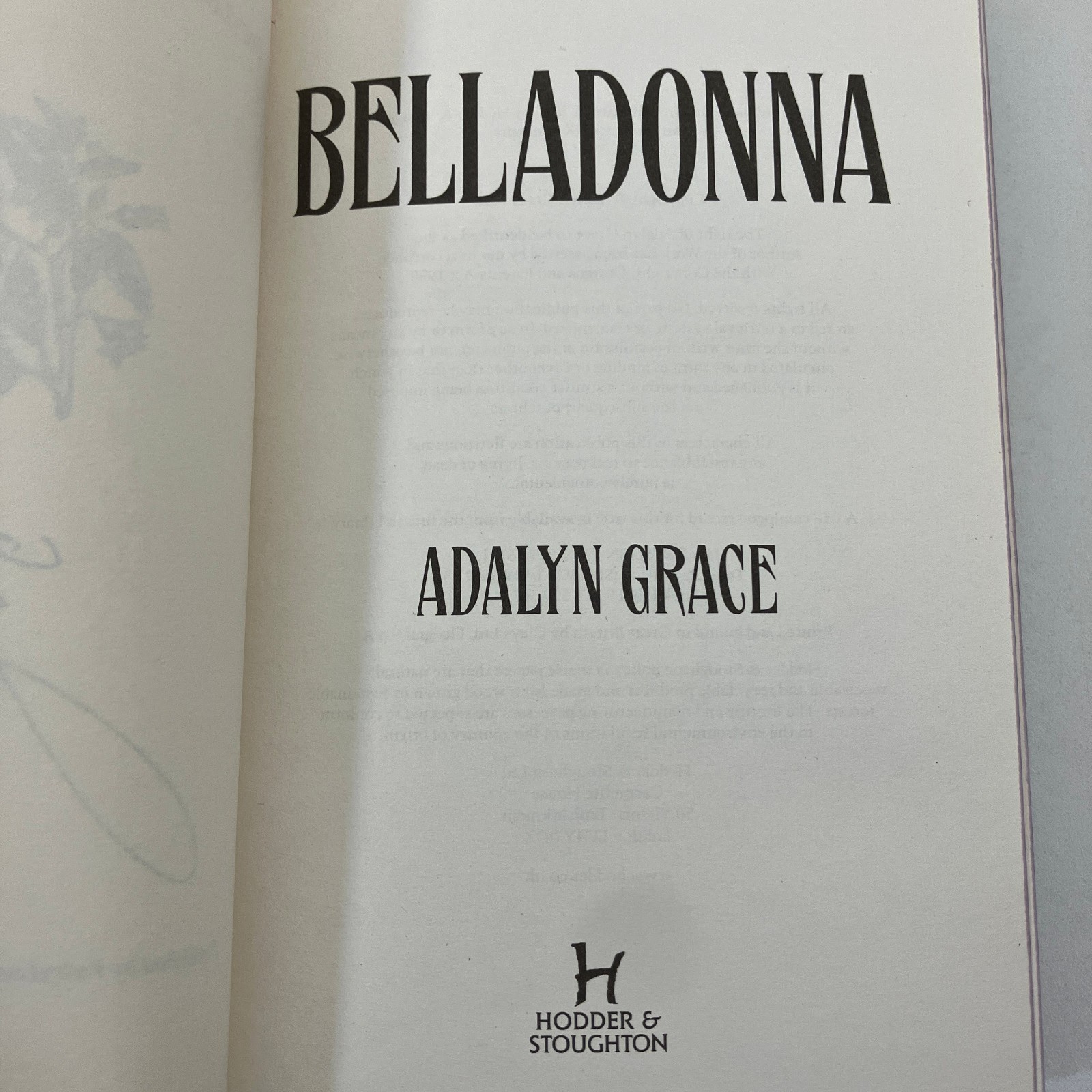 Belladonna Adalyn Grace SIGNED FairyLoot Edition Romantasy 2022 HCDJ Romance