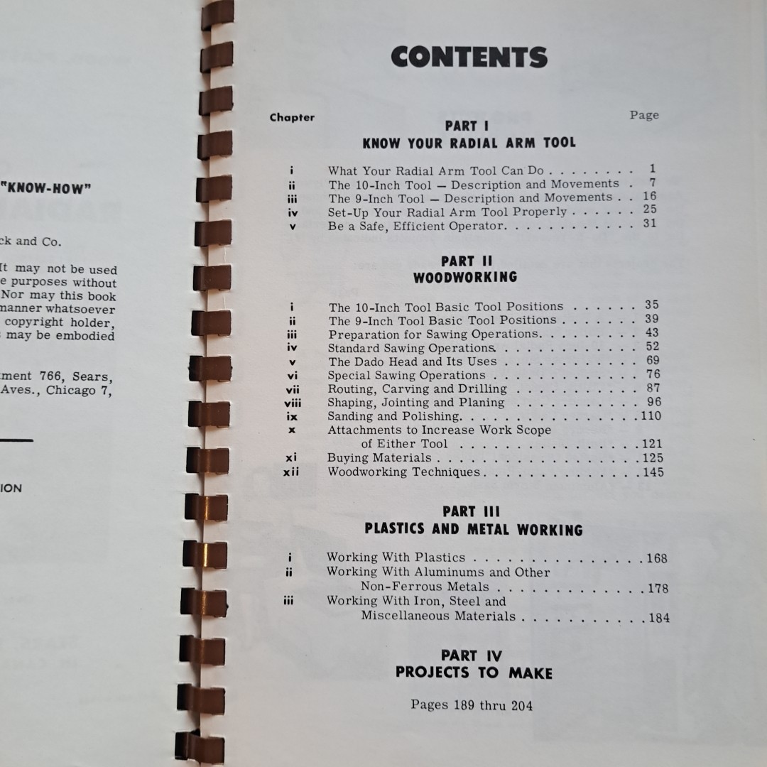 Craftsman VTG Sears MCM Radial Arm Tools Guide Woodworking Projects Illustrated